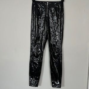 Calzedonia Black Patent Leather Leggings | Size Small